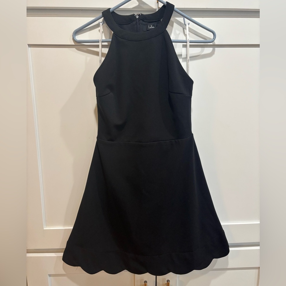 Lulu's Black Halter A-Line Mini Dress